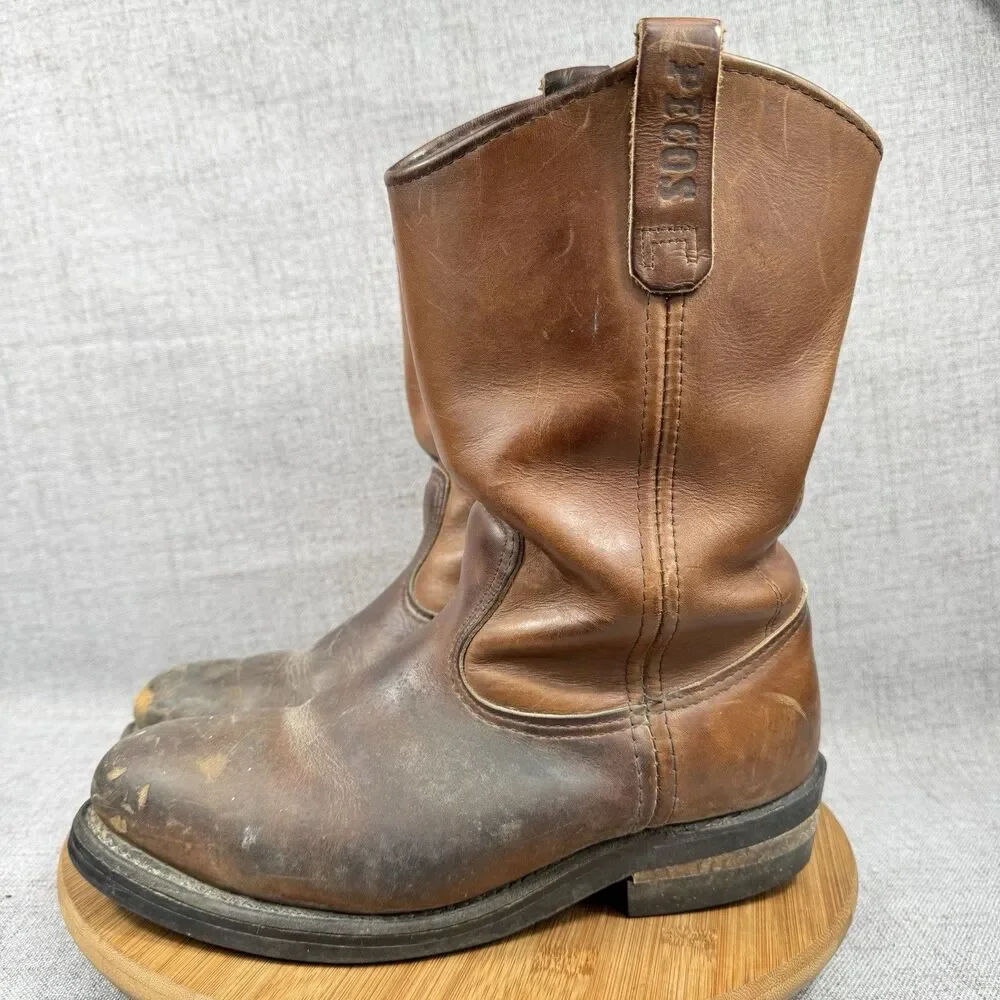 Red Wing Pecos Boots Men's 7.5 D Pull On Leather Work